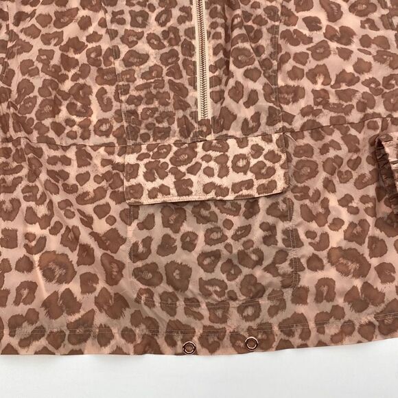 GOOD AMERICAN DESERT LEOPARD LIGHTWEIGHT QUARTER ZIP SHEER PULLOVER JACKET SMALL - Picture 4 of 14